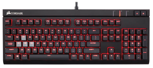 Open Box CORSAIR Strafe Mechanical Gaming Keyboard - Red LED Backlit - USB Passthrough - Linear and Quiet - Cherry MX Red Switch (Renewed)