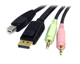 StarTech.com 6ft 4-in-1 USB DisplayPort® KVM Switch Cable w/Audio & Microphone (DP4N1USB6)
