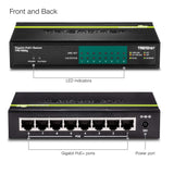 TRENDnet 8-Port GREENnet Gigabit PoE+ Switch, TPE-TG82G, Supports PoE and PoE+ Devices, 61W PoE Budget, 16Gbps Switching Capacity, Data & Power via Ethernet to PoE Access Points & IP Cameras