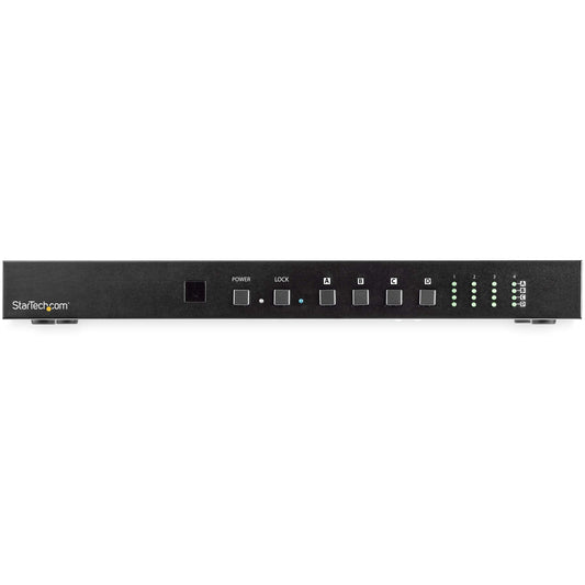 StarTech.com 4x4 HDMI Matrix Switch with Audio and Ethernet Control - 4K 60Hz - HDMI Switcher Box - Rack Mountable - with RS232 Control (VS424HD4K60)