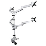 StarTech.com Quad Monitor Mount - Premium - Articulating - for Monitors 13" to 27" - Adjustable VESA 4 Screen Mount - Desk & Grommet Clamp - Silver (ARMDUALPS)