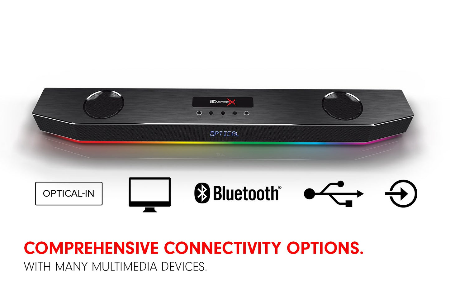 Sound BlasterX Katana Multi-Channel Surround Gaming and Entertainment Soundbar - Hardware Processing, Dolby Digital, and Bluetooth Enabled