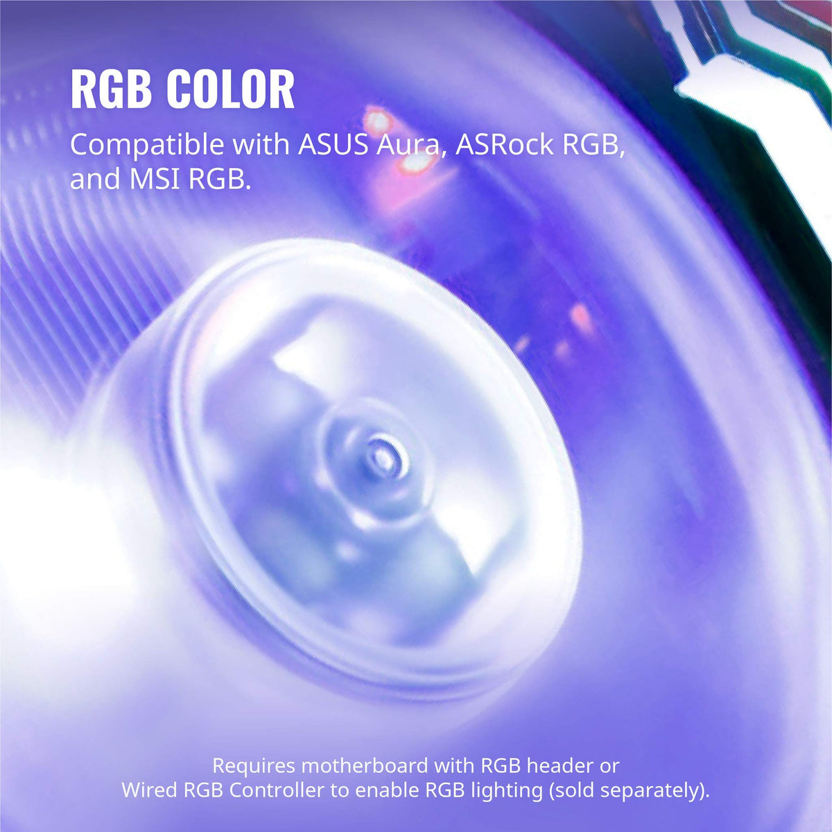 Cooler Master MasterFan SF120R RGB 120mm Square Frame Fan w/RGB LEDs, Hybrid Blade Design, Cable Management and PWM Control Fan