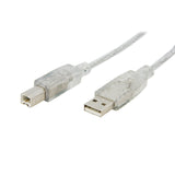 StarTech.com 6 ft Clear A to B USB 2.0 Cable - M/M - USB Cable - USB (M) to USB Type B (M) - 6 ft - Transparent - USBFAB6T