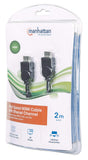 Manhattan 6.6-Feet High Speed HDMI Cable with Ethernet Male to Male, Shielded, Black (393751)