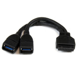 StarTech.com 2 Port Internal USB 3.0 Motherboard Header Adapter Cable with Internal 20-Pin Header to 2x USB 3.0 A 6-Inch Female Adapter Cable (USB3SMBADAP6)