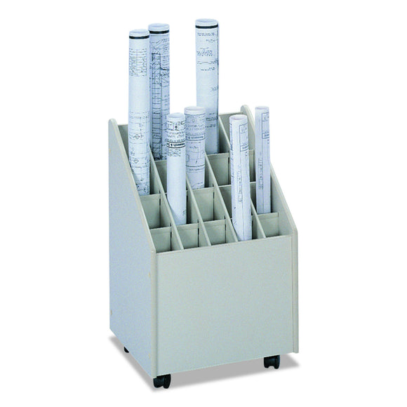 Safco Products Mobile Roll File, 20 Compartment, Putty