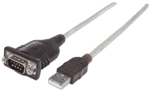 Manhattan USB 1.1 or 2.0 Port, Windows 2000/XP/Vista/7 Compatible USB to Serial Converter (205153)