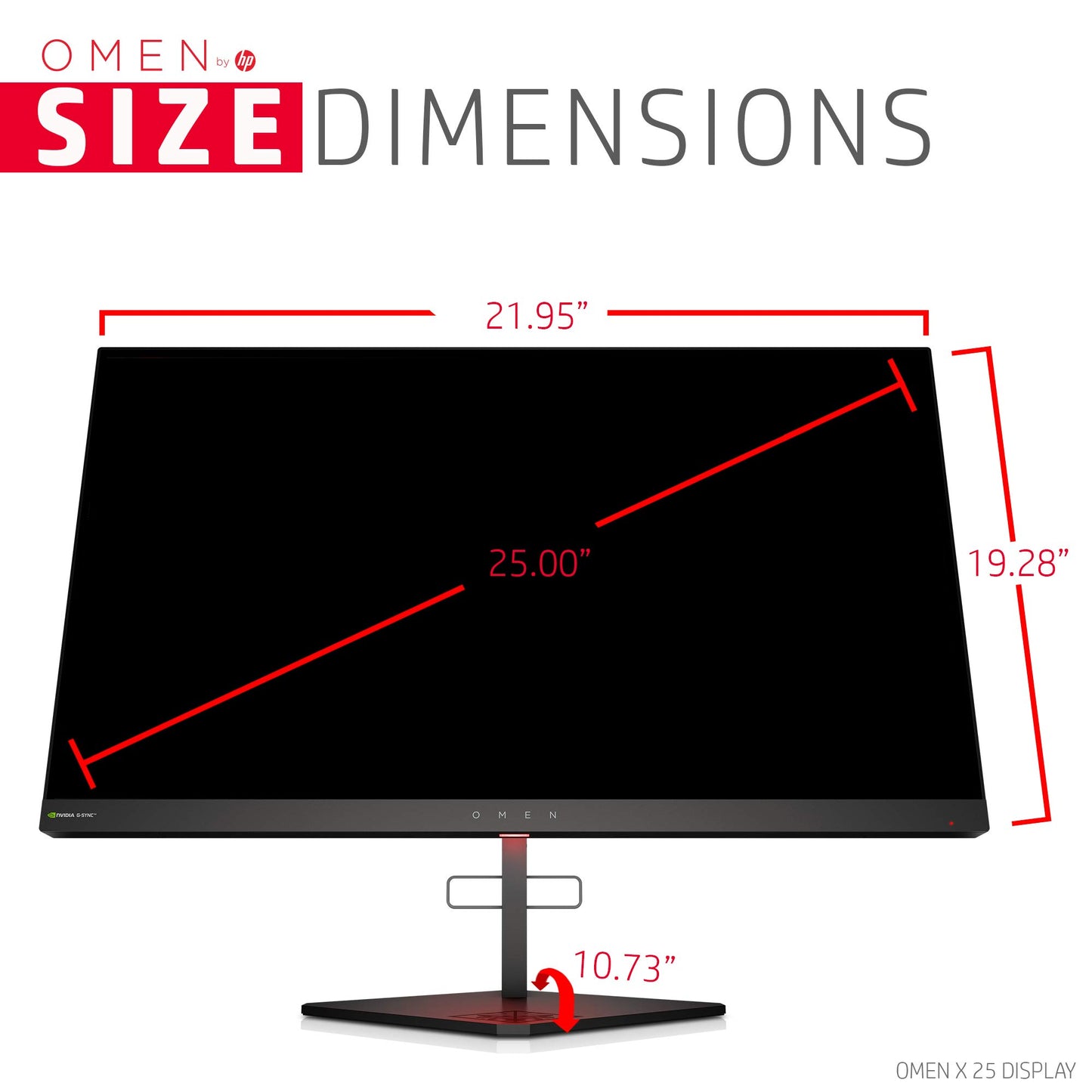 Hewlett Packard 25 Inch Gaming Monitor FHD 240Hz 1ms Nvidia G-Sync (Black)