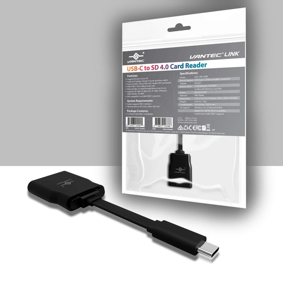 Vantec Link USB-C to SD 4.0 Card Reader