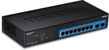 TRENDnet 10-Port Gigabit Web Smart Switch, 20 Gbps Switching Capacity, 8 x RJ-45 Ports, 2 x SFP, Slots, VLAN, QoS, LACP, IPv6 Support, Fanless, Rack Mountable, TEG-082WS