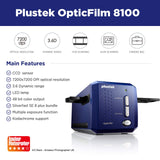 Plustek OpticFilm 8100-35mm Negative Film/Slide Scanner with 7200 DPI and 48-bit Output. Bundle Silverfast SE Plus 8.8, Support Mac and Windows
