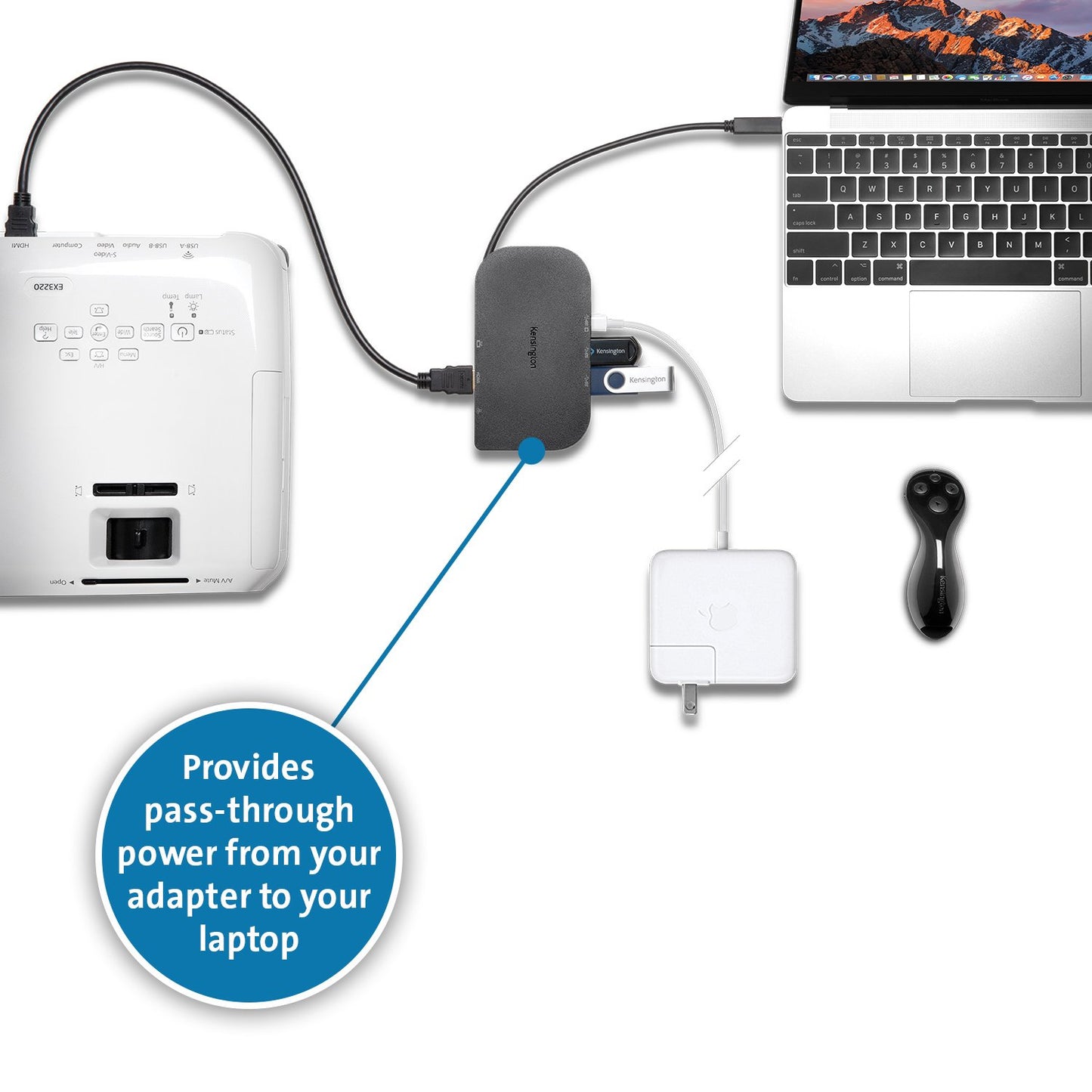 Kensington SD1600P USB-C Travel Dock 4K with Pass-Through USB-C Charging (K33968WW)