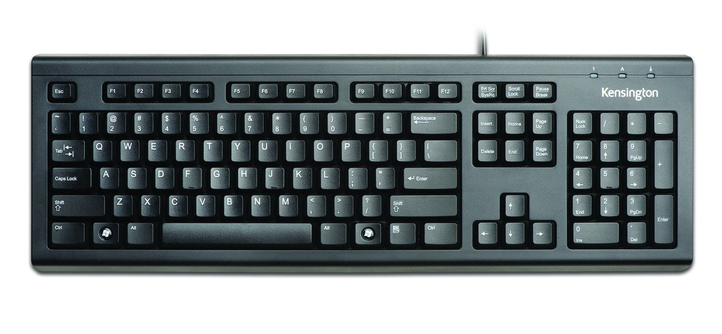 Kensington Keyboard for Life -Cable -Black -USB -104 Key -Computer -Membrane - 64370