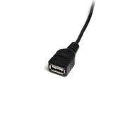 StarTech.com 1 ft Mini USB 2.0 Cable - USB A to Mini B F/M - USB Cable - USB (F) to Mini-USB Type B (M) - USB 2.0-1 ft - Black - USBMUSBFM1
