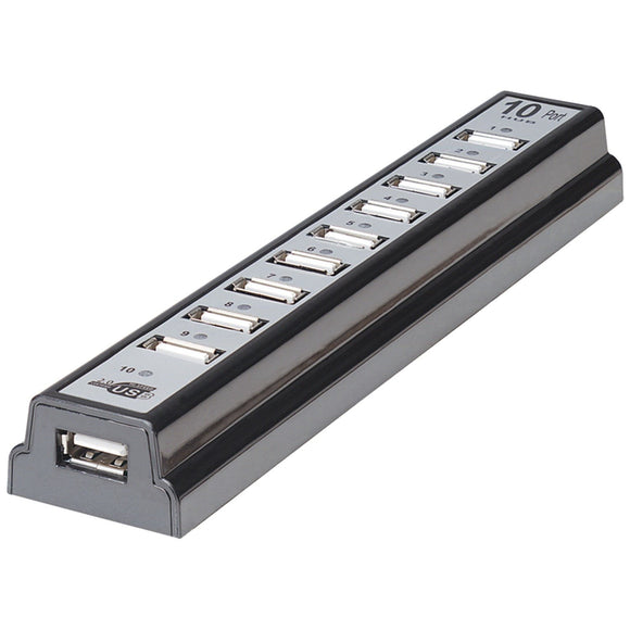 Manhattan 161572 Hi-Speed USB Desktop Hub with 10 Ports, Bus Power and 1.5/12/480 Mbps