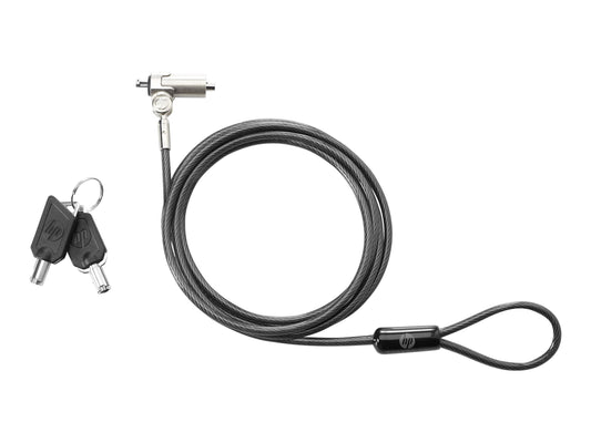 HP T0Y14UT Essential Keyed Security Cable Lock, Gray