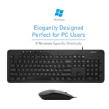 Macally USB Wired Keyboard and Mouse Combo Bundle for PC, Desktop Computer, Laptop, Notebook, ChromeBook - Ultra Slim Keyboard Mouse Combo Set, Compatible with Windows 10/8/7/Vista/XP, etc.