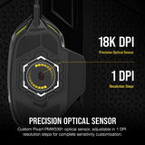 Corsair Nightsword RGB, Performance Tunable FPS/MOBA Gaming Mouse, Black, Backlit RGB LED, 18000 DPI, Optical