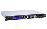 QNAP Qgd-1600P-8G-US 16-Port 1GbE Switch with 2 RJ45 and SFP+ Combo Port with Intel Celeron Processor and 8GB RAM