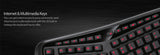 Adesso AKB-150EB - 3-Color Illuminated Backlit Large Print Ergonomic Keyboard, Wired, Multimedia Hotkeys, Split Keys Design, Built-in Palm Rest for Comfort - Compatible for PC & Windows XP/7/8/10