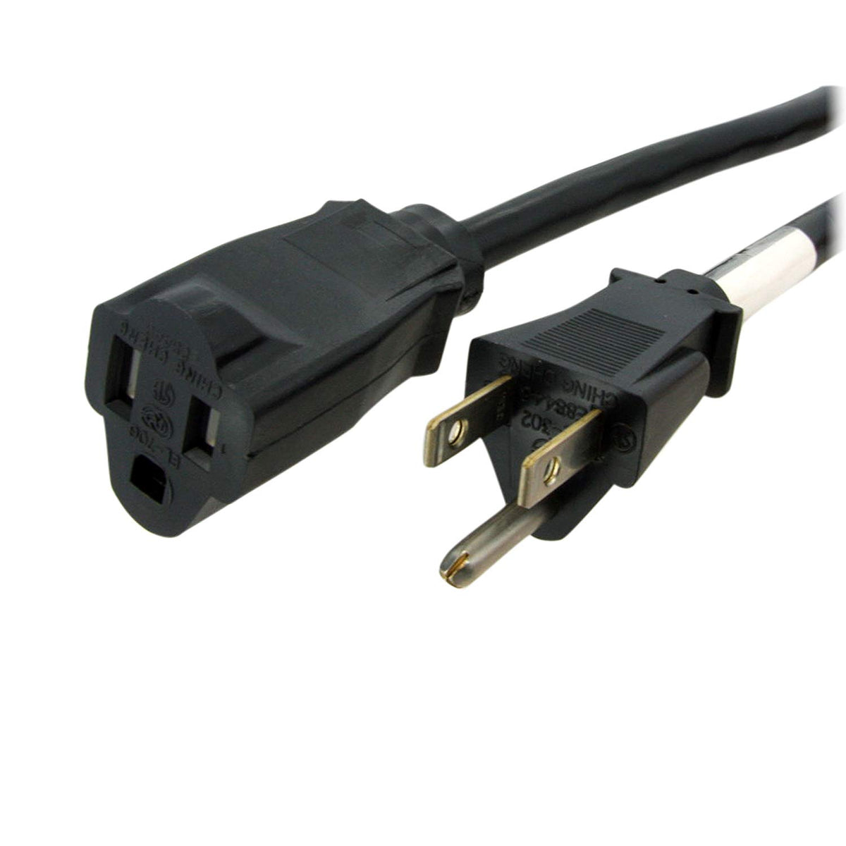 StarTech.com 3 ft Power Extension Cord - NEMA 5-15R to NEMA 5-15P - 16 AWG Power Extension Cable Cord - 125 Volts at 13 Amps - SJT - 3ft