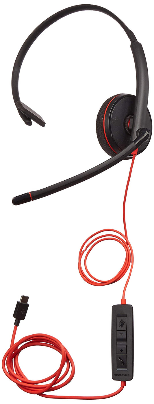 Plantronics 209748-22 Black Wire 3200 Series Corded UC headsets