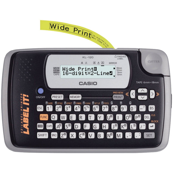 Casio KL120L 16-Digit, 2-Line Label Printer