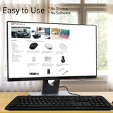 Macally USB Wired Keyboard for PC, Desktop Computer, Laptop, Notebook, ChromeBook - Ultra Slim Full Size Keyboard with Numeric Keypad - Compatible with Windows 10/8/7/Vista/XP, etc.