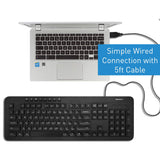 Macally USB Wired Keyboard for PC, Desktop Computer, Laptop, Notebook, ChromeBook - Ultra Slim Full Size Keyboard with Numeric Keypad - Compatible with Windows 10/8/7/Vista/XP, etc.