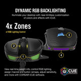 Corsair Nightsword RGB, Performance Tunable FPS/MOBA Gaming Mouse, Black, Backlit RGB LED, 18000 DPI, Optical