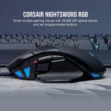 Corsair Nightsword RGB, Performance Tunable FPS/MOBA Gaming Mouse, Black, Backlit RGB LED, 18000 DPI, Optical