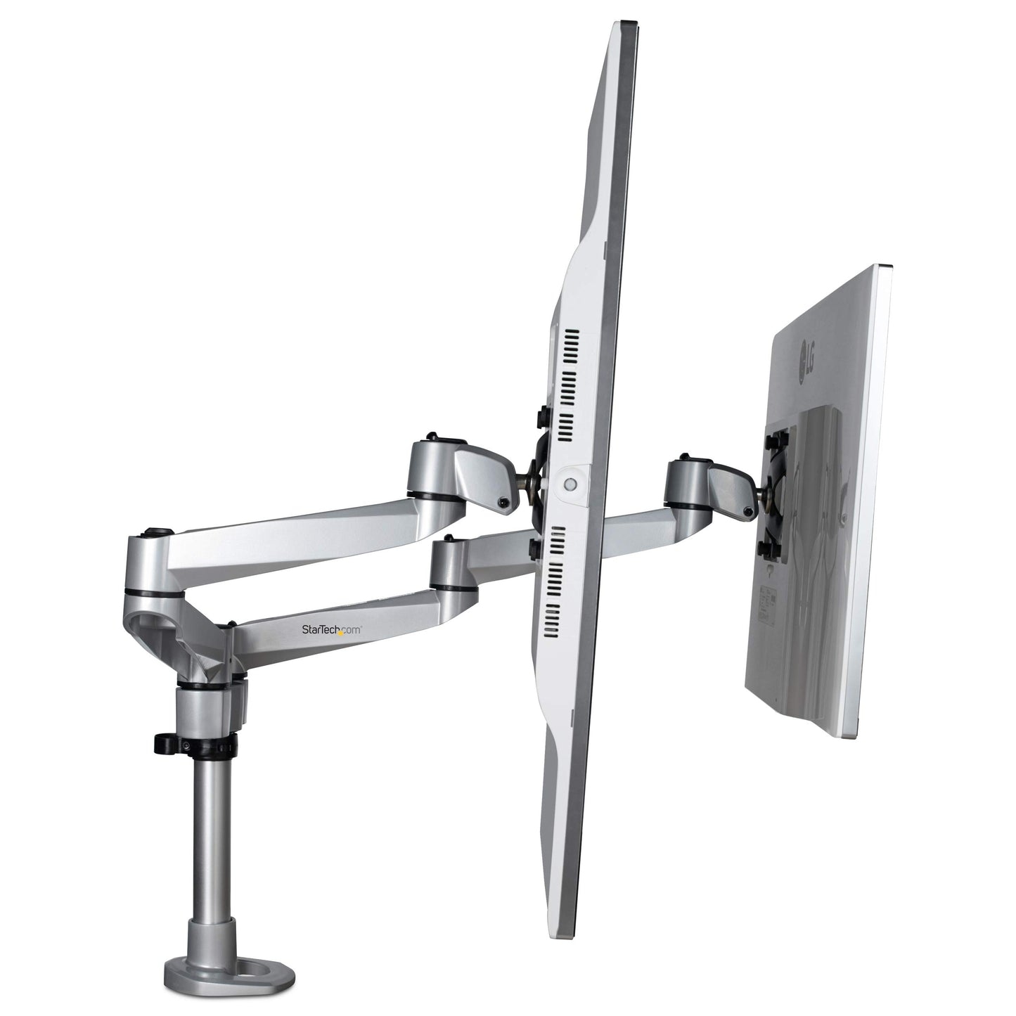 StarTech.com Desk Mount Dual Monitor Arm - Articulating - Premium Desk Clamp/Grommet Hole Mount for up to 27" VESA Monitors (ARMDUALPS)