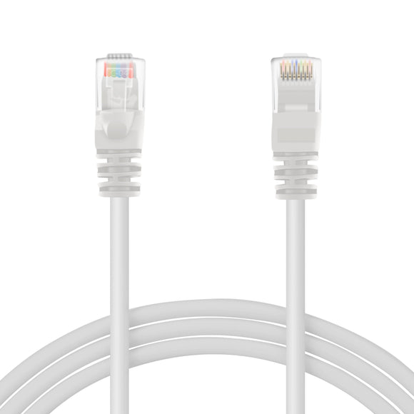 Cat6 Ethernet Cable - 7 ft - White - Patch Cable - Molded Cat6 Cable - Short Network Cable - Ethernet Cord - Cat 6 Cable - 7ft
