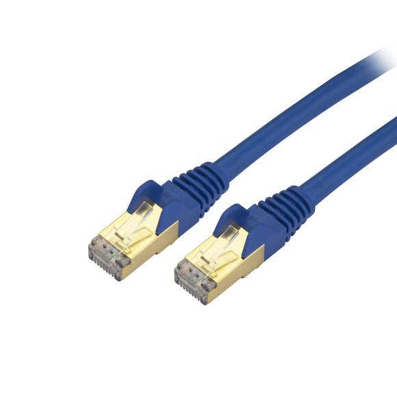 StarTech.com Cat6a Shielded Patch Cable - 9 ft - Blue - Snagless RJ45 Cable - Ethernet Cord - Cat 6a Cable - 9ft (C6ASPAT9BL)