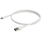 StarTech.com 3.3ft. / 1 m Heavy-Duty USB to Lightning Cable for iPhone & iPad - White - MFi Certified (RUSBLTMM1M)