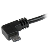 StarTech USB2AUB2RA1M USB2AUB2RA1M 1m 3-Feet Micro-USB Cable with Right-Angled Connectors-M/M-USB A to Micro B Cable