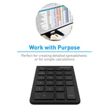 Macally 2.4G Wireless Numeric Keypad Keyboard for Laptop, Apple Mac iMac MacBook Pro/Air, Windows PC, or Desktop Computer with USB Receiver 22 Key Slim Number Pad Numerical Numpad - Black