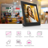 Aluratek - 8" Slim Digital Photo Frame with Auto Slideshow 1024 x 768 Hi-Res