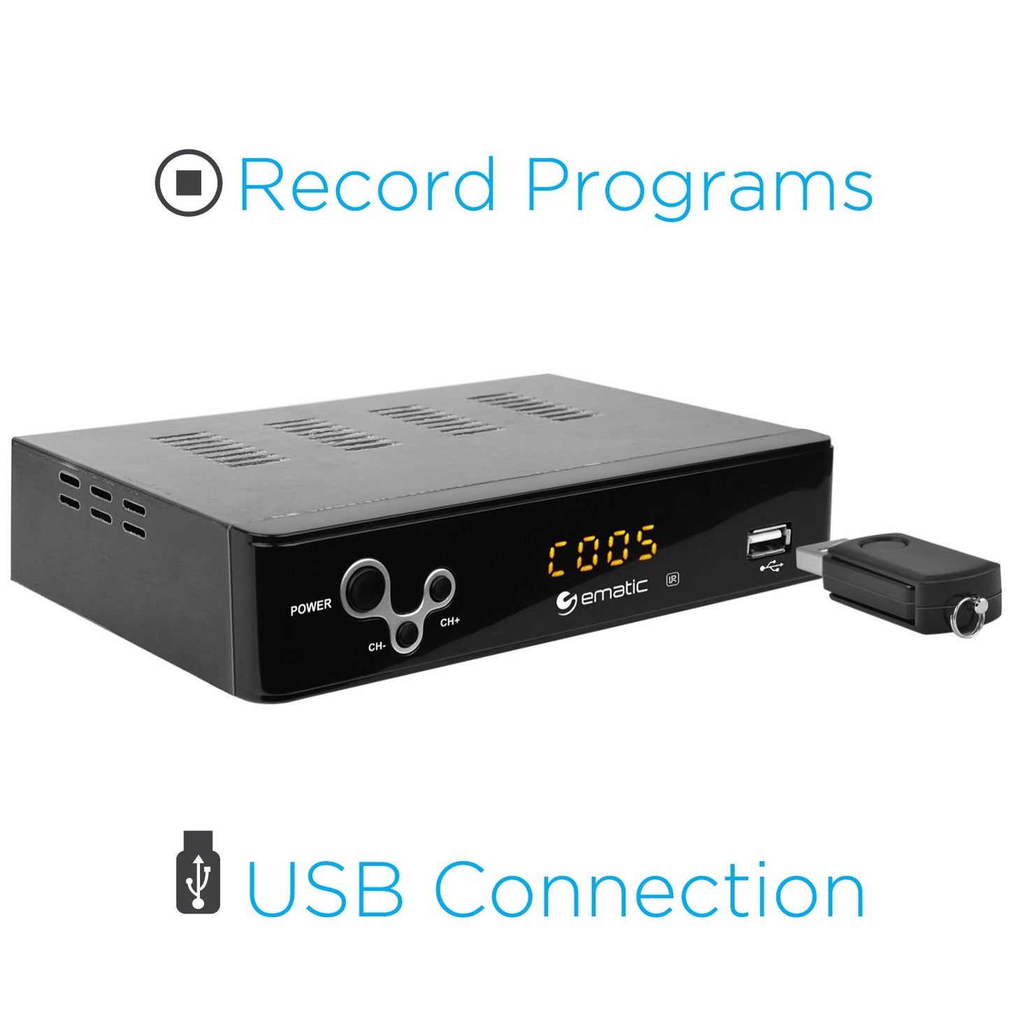 Digital Converter, Ematic Digital TV Converter Box with Recording, Playback, & Parental Controls [ AT103B ]