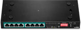 TRENDnet 8-Port Gigabit Long Range Poe+ Switch, TPE-LG80, 65W Poe Budget, Ethernet/Network Switch, Long-Range Poe+ Extends Range Up to 200M (656 ft.), 16 Gbps Switching Capacity, Lifetime Protection