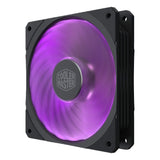 open box Cooler Master MasterFan SF120R RGB 120mm Square Frame Fan w/RGB LEDs, Hybrid Blade Design, Cable Management and PWM Control Fan