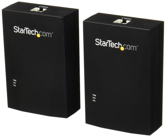 StarTech.com VDSL2 Ethernet Extender Kit Over Single-Pair Wire - 10/100Mbps - 1.5km LAN Network Extender w/ ESD - Ethernet Over Phone Line (110VDSLEXT2)