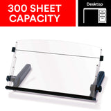 3M Adjustable Document Copy Holder, In-line with Monitor Minimizing Head and Neck Movement, 300 Sheet Capacity Holds Sheets to Books, Elastic Line Guide Keeps Pages Open, 18" Wide, Black (DH640)