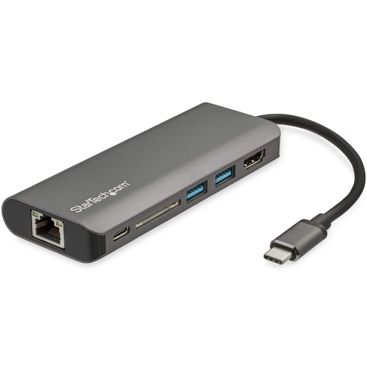 StarTech.com USB C Portable Docking Station with 4K HDMI, Ethernet, SD Reader, Power Delivery 3.0 & USB for Type C Mac & Windows Laptop (DKT30CSDHPD3)