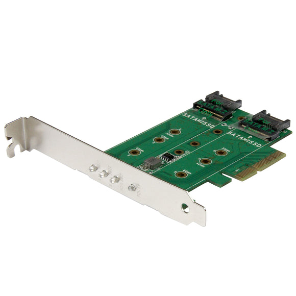 StarTech.com M.2 Adapter - 3 Port - 1 x PCIe (NVMe) M.2 - 2 x SATA III M.2 - SSD PCIE M.2 Adapter - M2 SSD - PCI Express SSD (PEXM2SAT32N1)