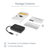 STARTECH Thunderbolt 3 to Thunderbolt 2 Adapter Backward Compatible(TBT3TBTADAP), Black