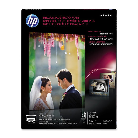 HP Premium Plus Photo Paper, Glossy, A, 25 Sheets (CR670A)