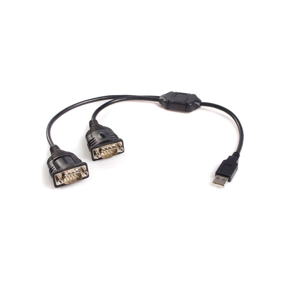 StarTech.com USB to Serial Adapter - 2 Port - Bus Powered - USB to RS232 Adapter Cable - DB9 (9-Pin) USB Converter
