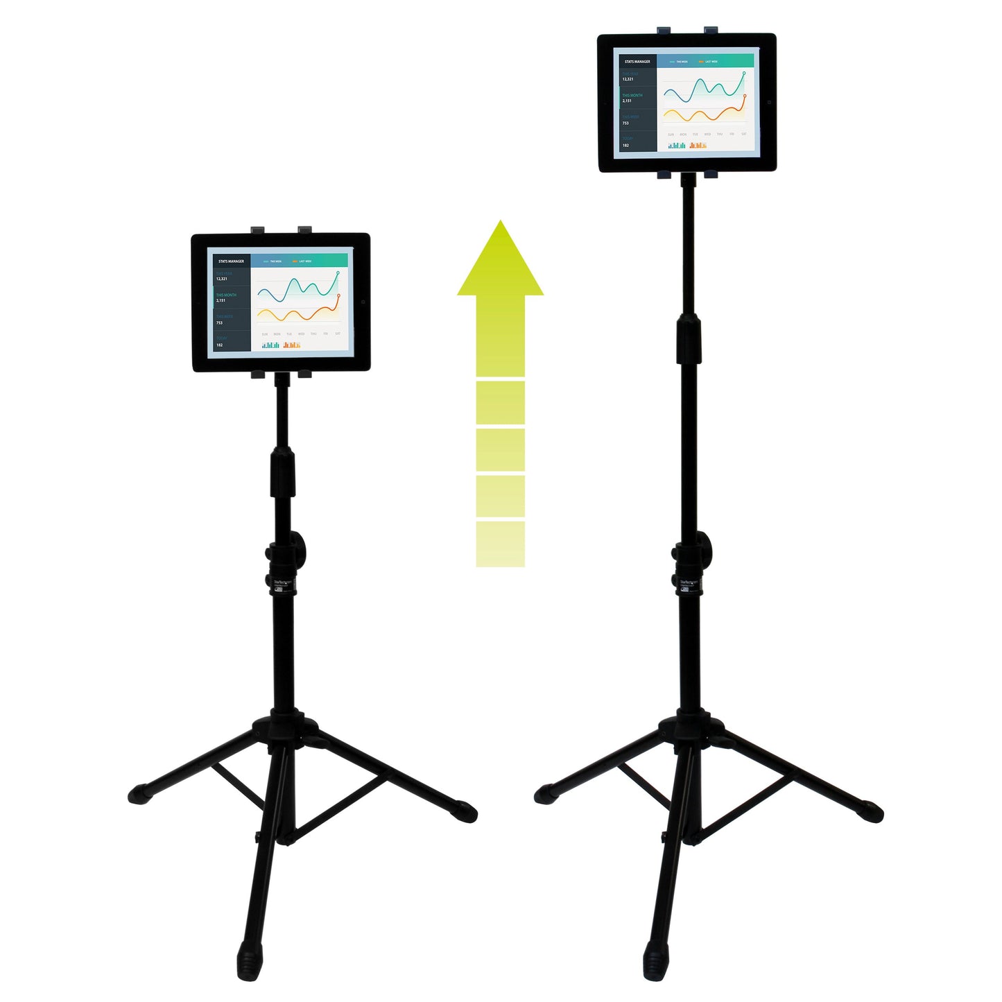 StarTech.com Adjustable Tablet Tripod Stand - Portable Tablet Mount - 6.5 to 7.8" W. Tablets - Carrying Bag Included - Tablet Tripod Mount (STNDTBLT1A5T)